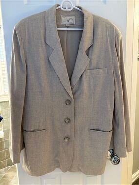 Vintage guy la roche Women's Light Taupe Single-Breasted Blazer